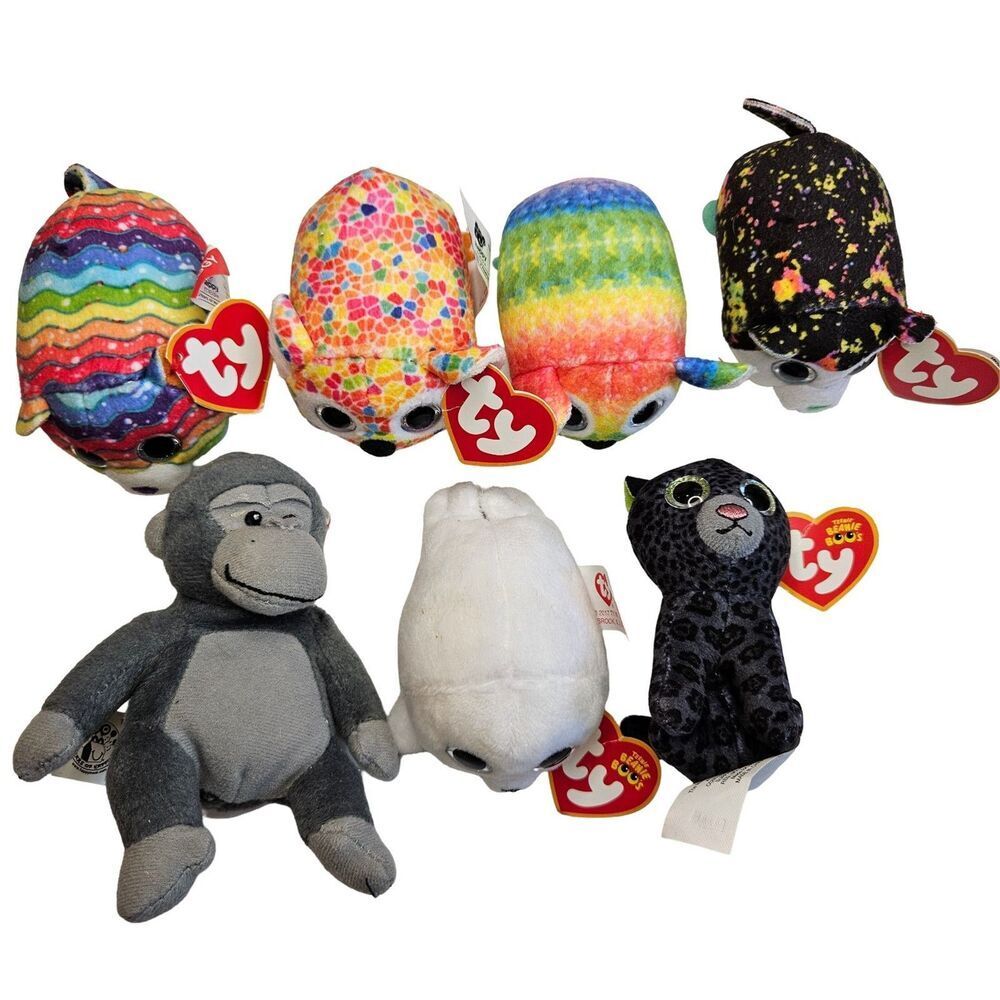 TY Teenie Beanie Boos McDonalds Plush Lot of 7 Mixed Characters Used